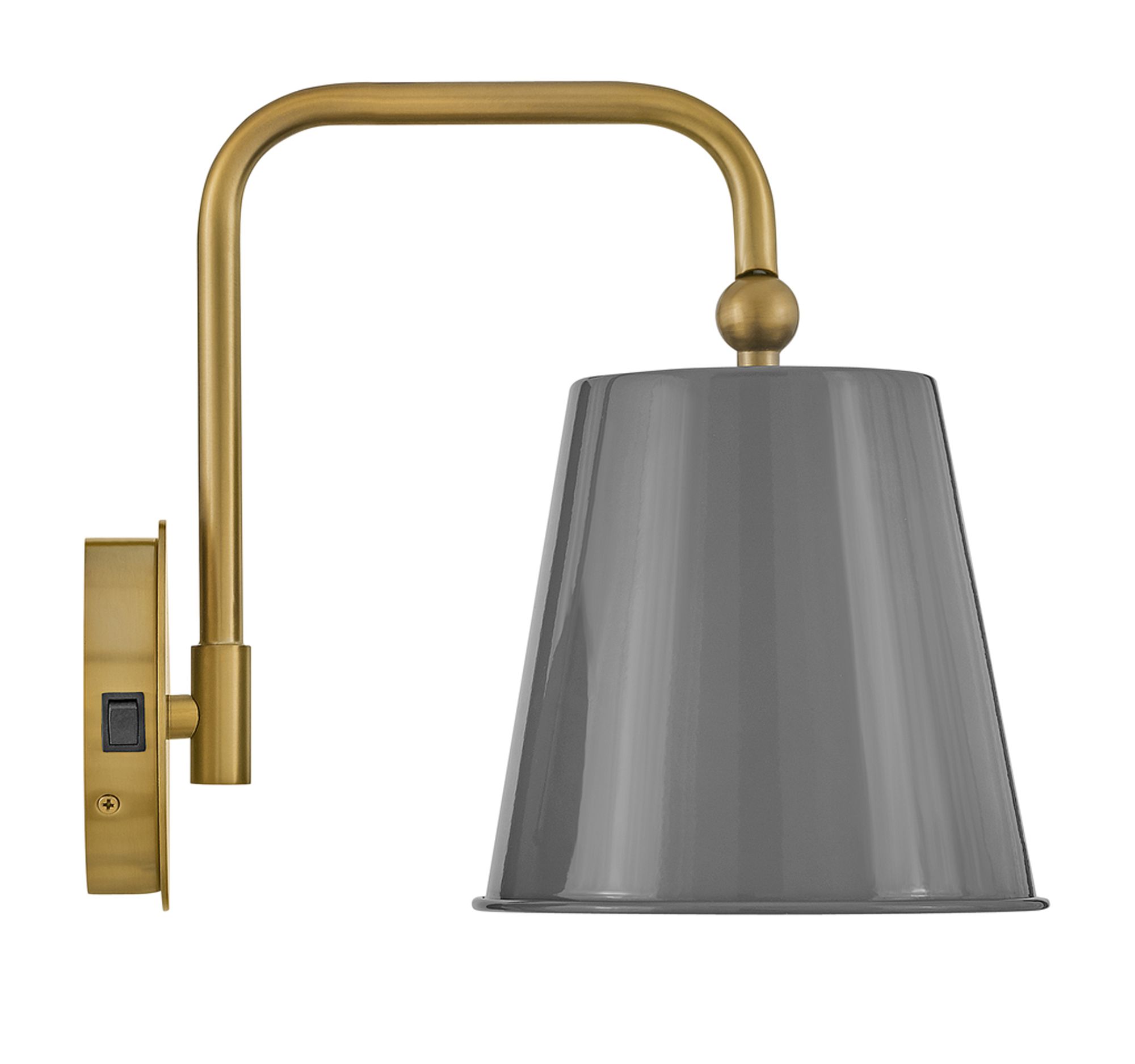 Blake 11 3/4"H Lacquered Brass with French Gray Wall Sconce