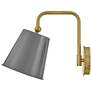 6_Blake 11 3/4"H Lacquered Brass with French Gray Wall Sconce more views