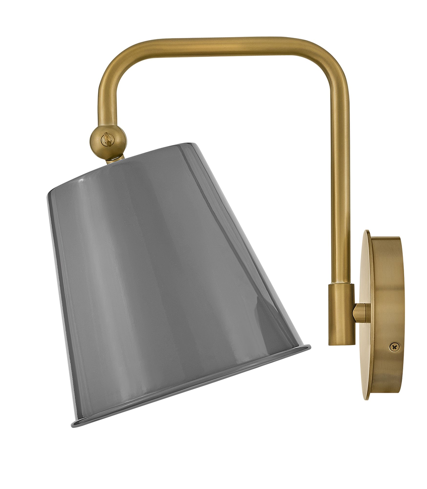 Blake 11 3/4"H Lacquered Brass with French Gray Wall Sconce