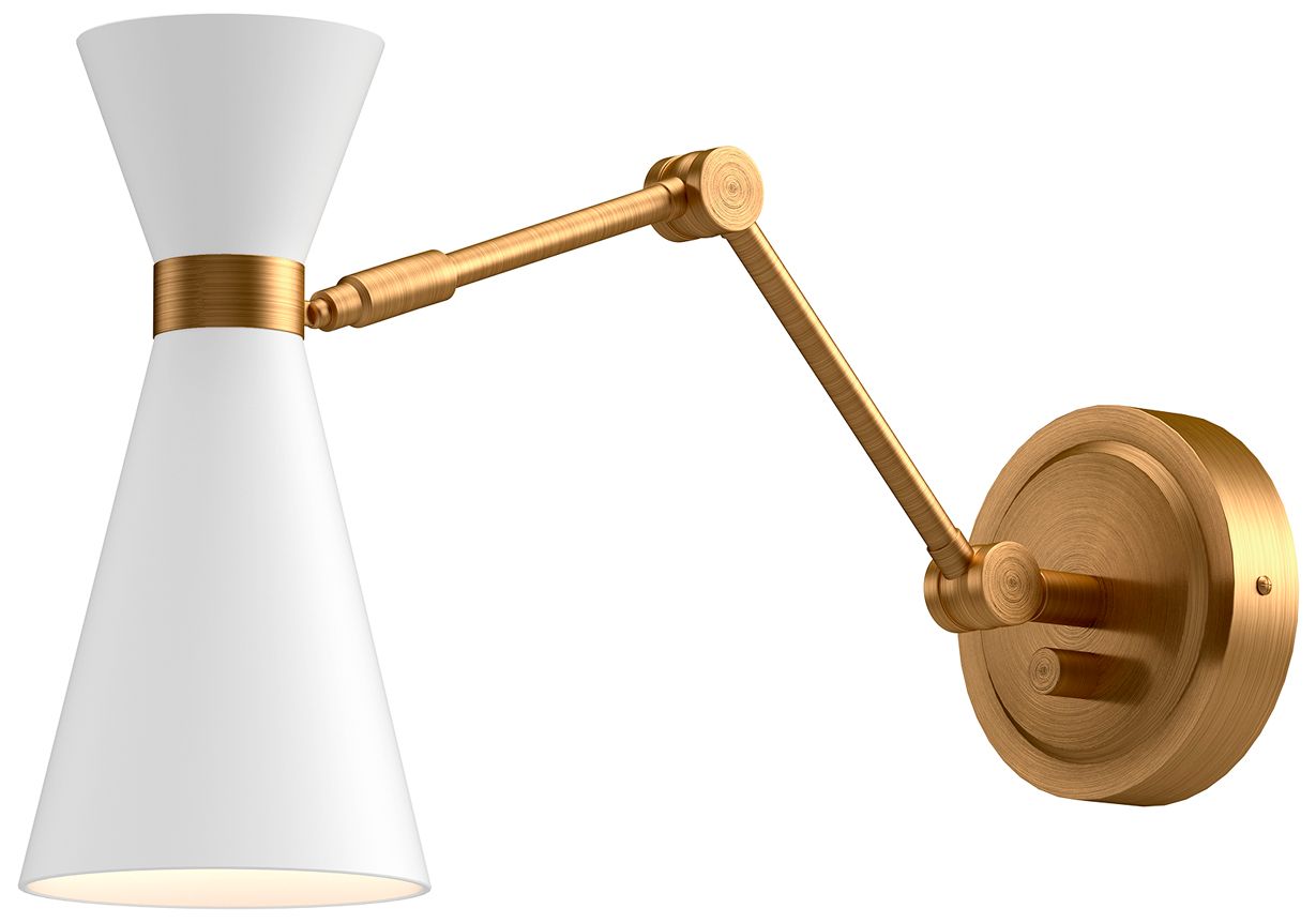 Blake 12 1/4" High Aged Gold Wall Sconce with White Shade