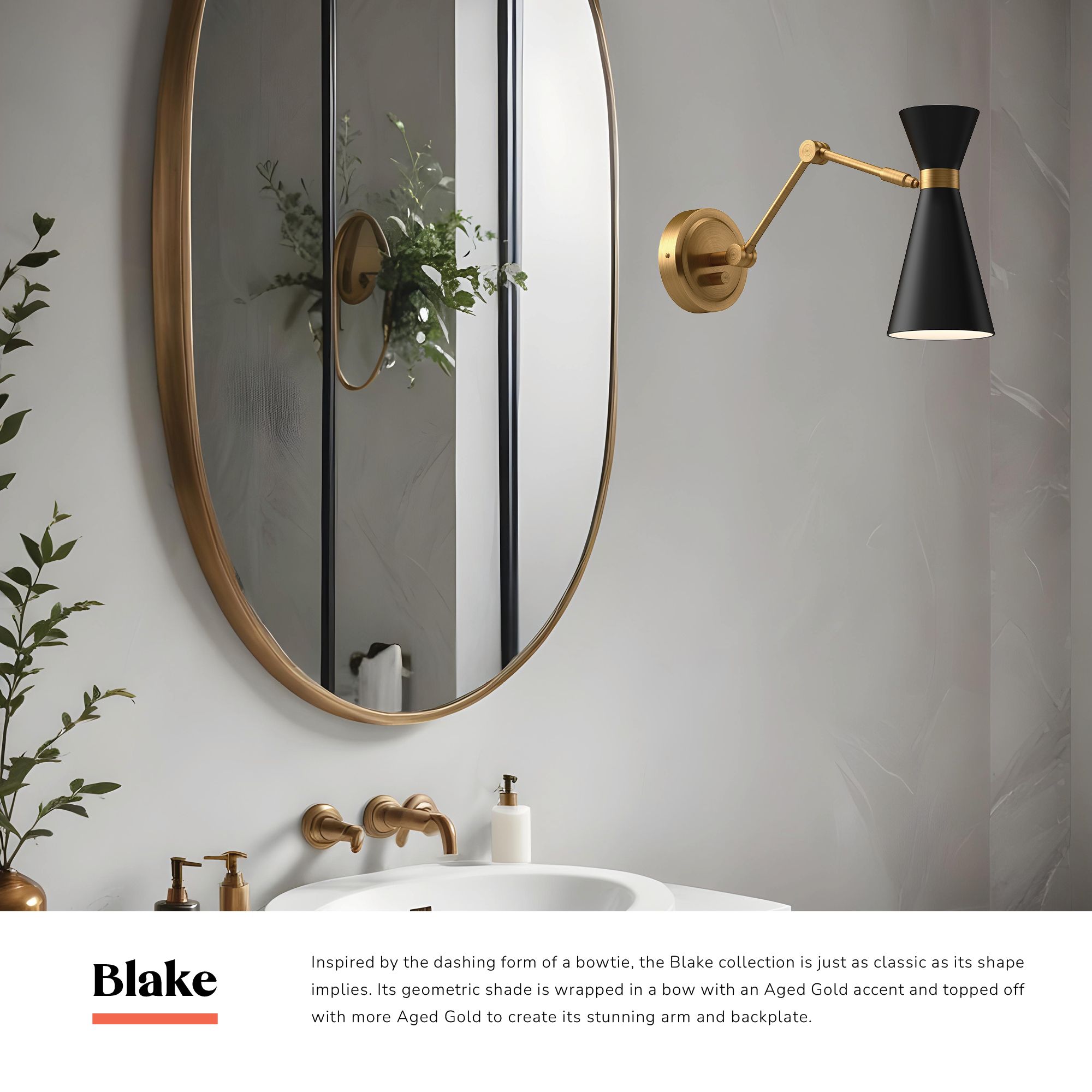 Image 2 Blake 12 1/4" High Aged Gold Wall Sconce with White Shade more views