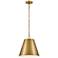 Blake 14" Wide Lacquered Brass Pendant Light