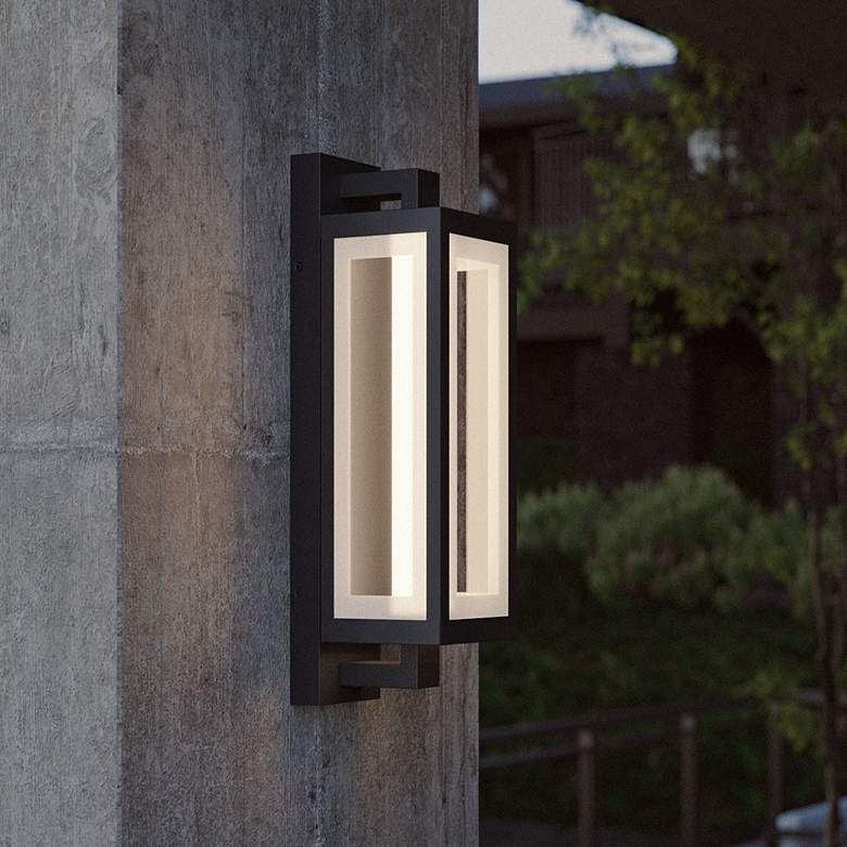 Image 1 Blake 18" High Black Outdoor LED Sconce
