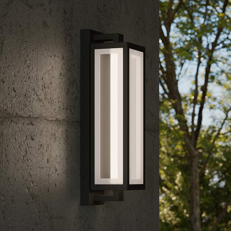 Image 1 Blake 24" High Black Outdoor LED Sconce