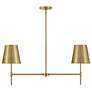 1_Blake 36" Wide Lacquered Brass 2-Light Linear Pendant