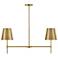 Blake 36" Wide Lacquered Brass 2-Light Linear Pendant
