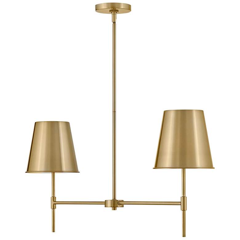 Image 4 Blake 36" Wide Lacquered Brass 2-Light Linear Pendant more views