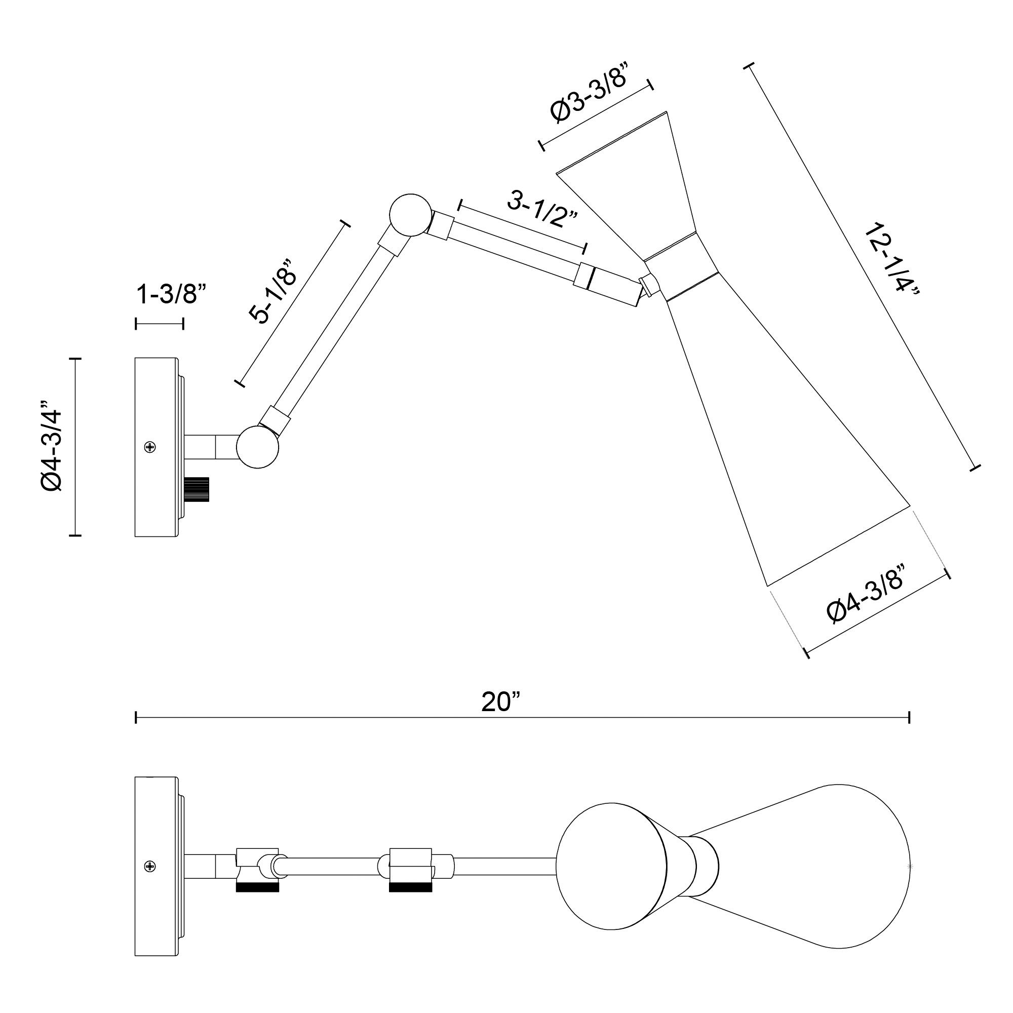 Image 4 Blake Aged Gold with Matte Black Swing Arm Wall Lamp more views