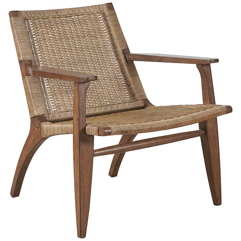 Image 2 Blakeley Natural Rattan Camel Oak Wood Accent Chair