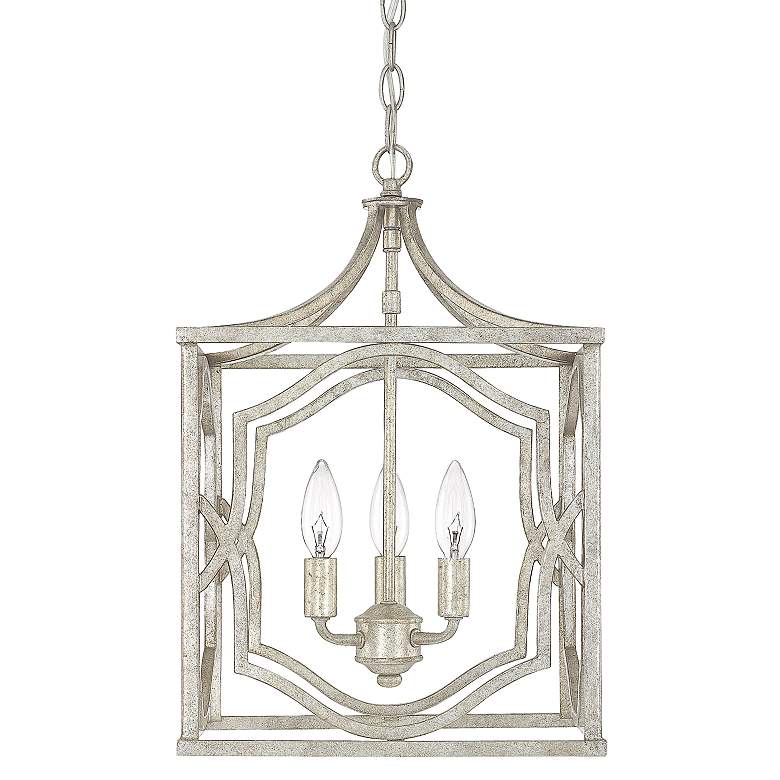 Image 1 Blakely 14 1/4" Wide Antique Silver 3-Light Foyer Chandelier