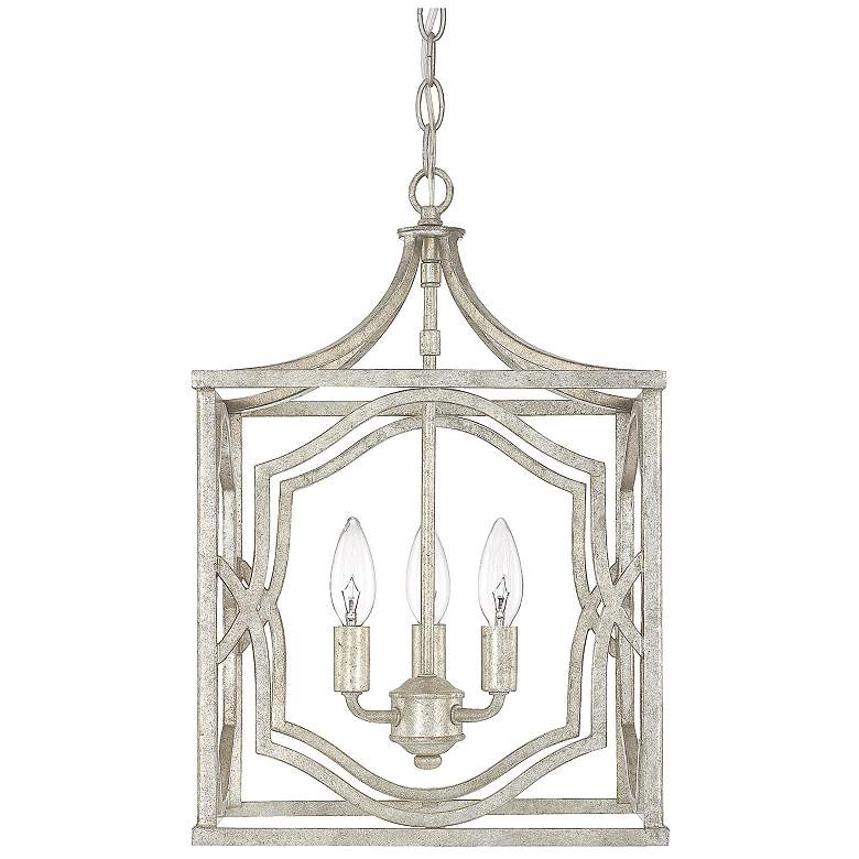 Image 1 Blakely 14 1/4" Wide Antique Silver 3-Light Foyer Chandelier