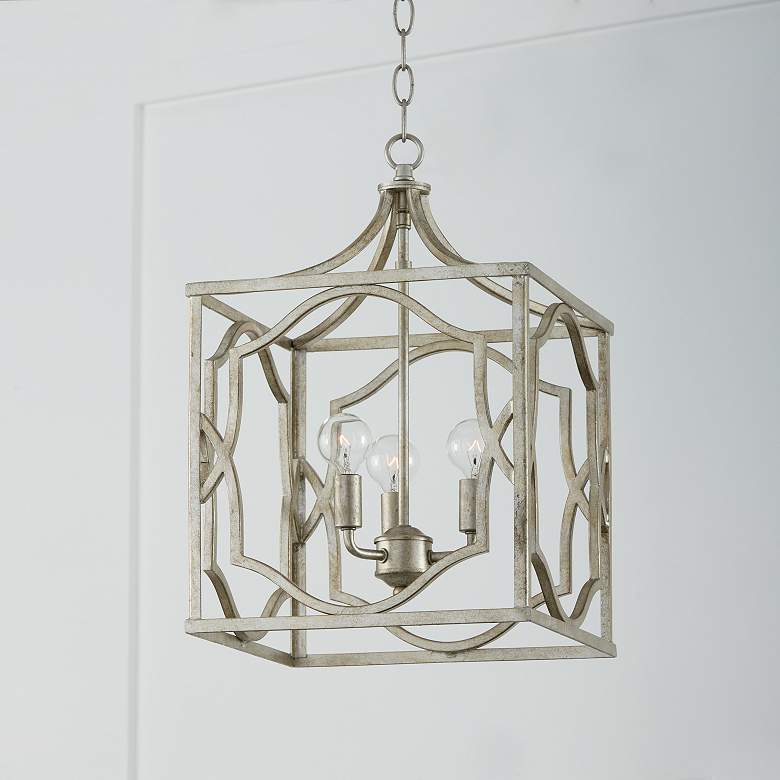 Image 3 Blakely 14 1/4" Wide Antique Silver 3-Light Foyer Chandelier more views