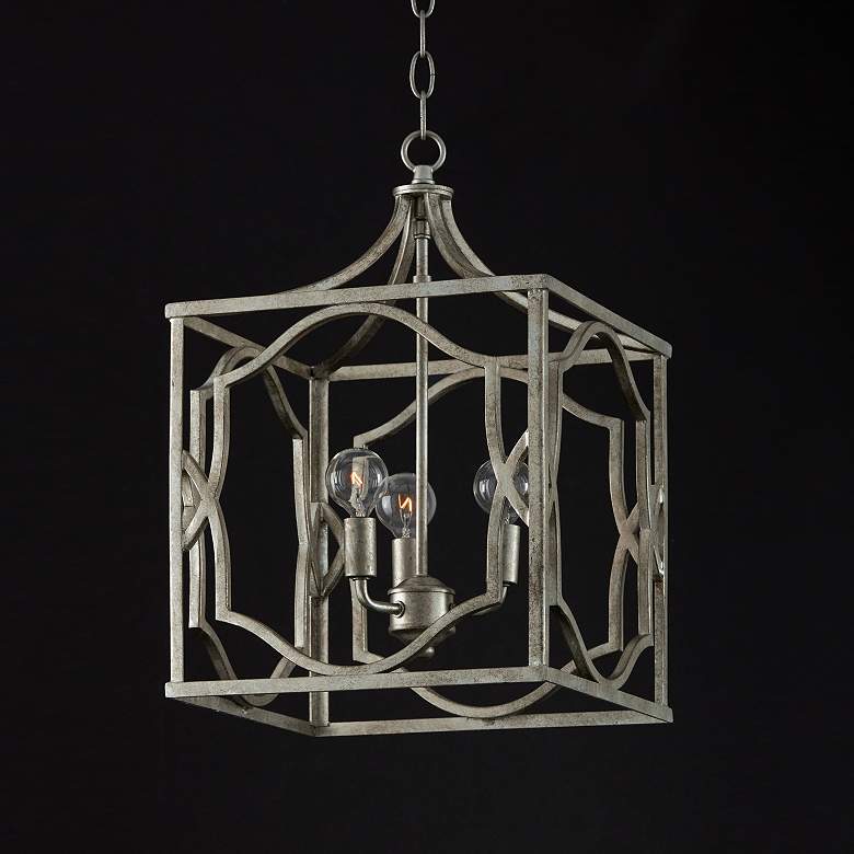 Image 5 Blakely 14 1/4" Wide Antique Silver 3-Light Foyer Chandelier more views
