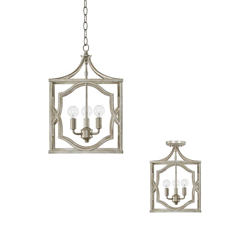 Image 6 Blakely 14 1/4" Wide Antique Silver 3-Light Foyer Chandelier more views