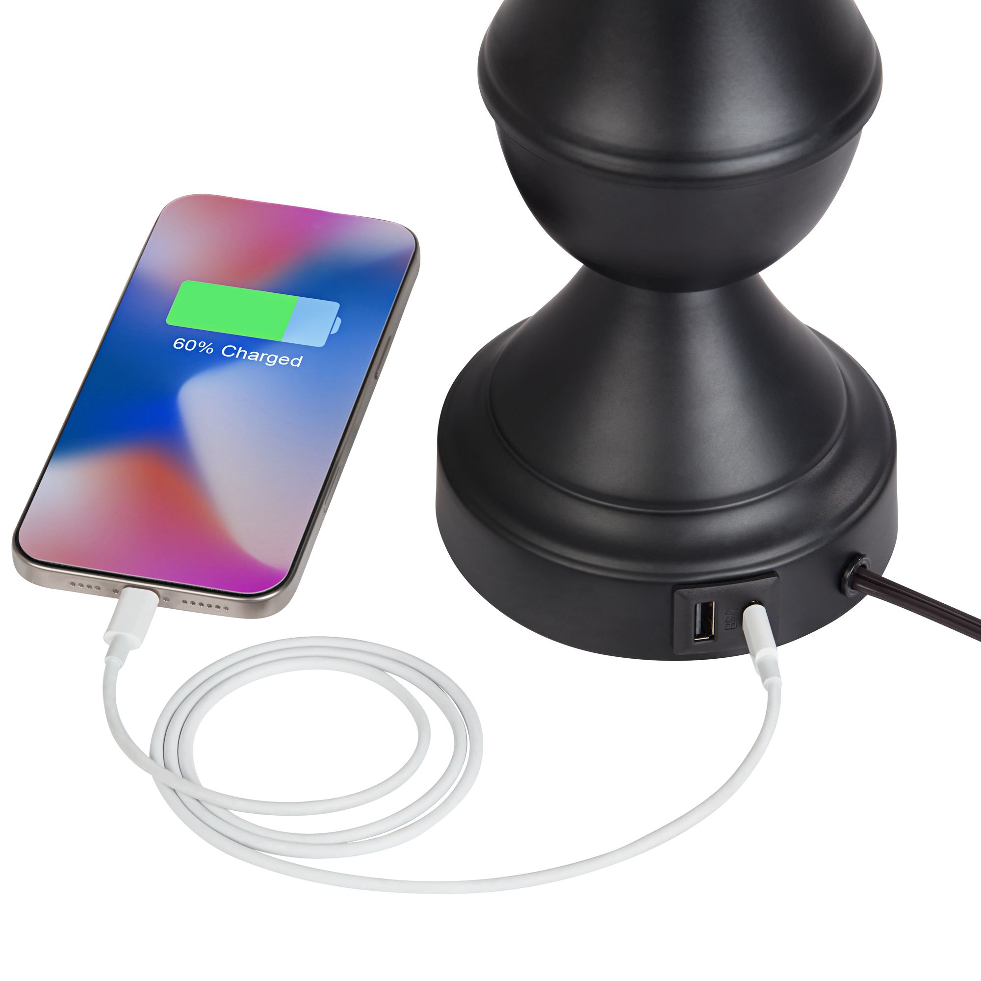 Image 3 Blakely 25" White Shade USB LED Touch Table Lamps Set of 2 more views