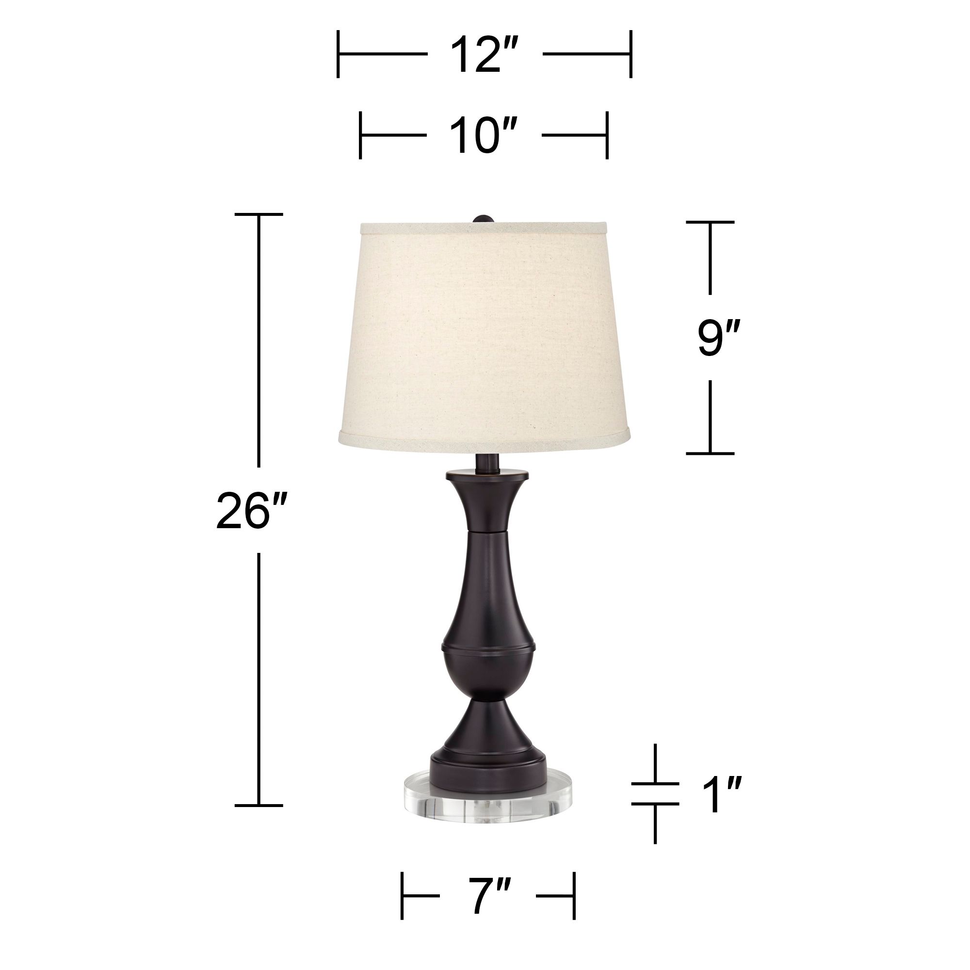 Image 6 Blakely 26" Bronze Touch LED USB Lamps with Risers more views