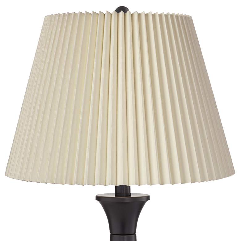 Image 2 Blakely Bronze LED Touch Lamps with USB Ports and Pleated Shades- Set of 2 more views