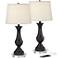 Blakely Bronze Touch LED USB Table Lamps With 7" Round Risers