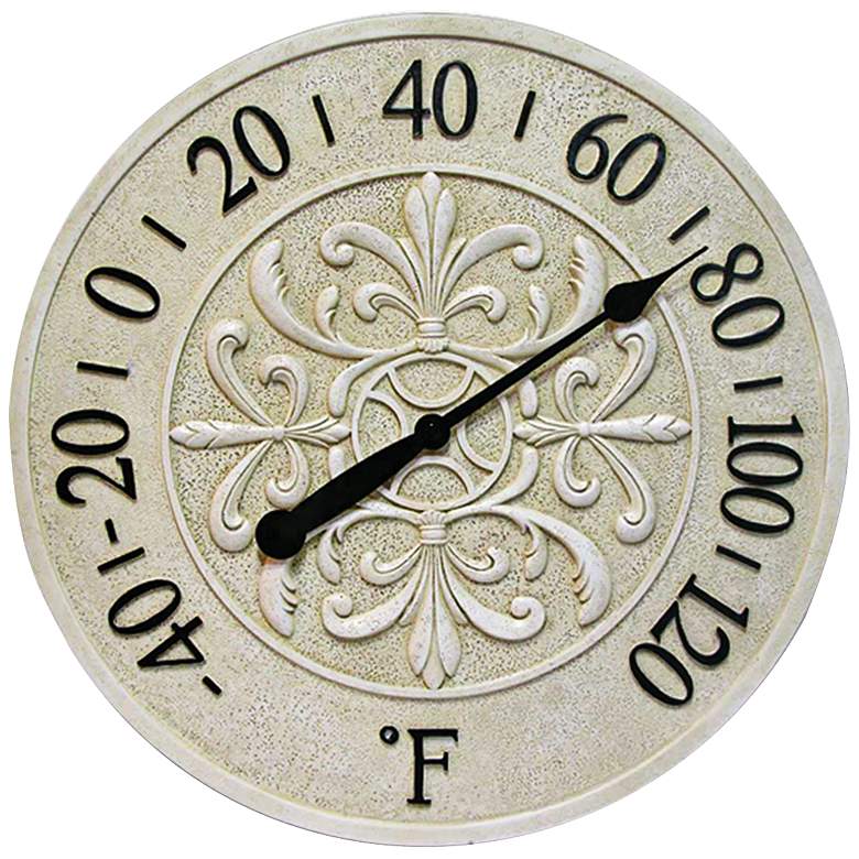 Image 1 Blanc Fleur Wall Thermometer