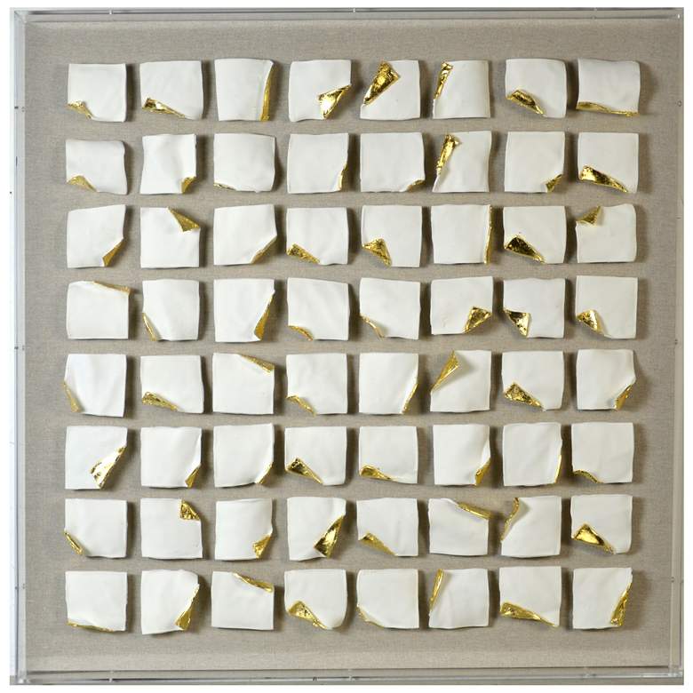 Image 1 Blanc Framed Art - Clay Art - White with Gold Foil Accent