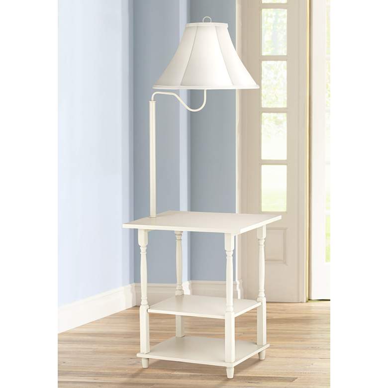 Image 1 Blanca Antique White End Table Floor Lamp