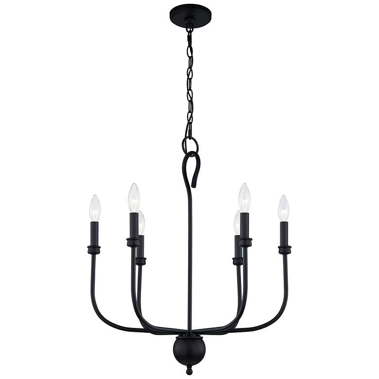 Image 2 Blanche 22W 26H 6 Light Black Chandelier