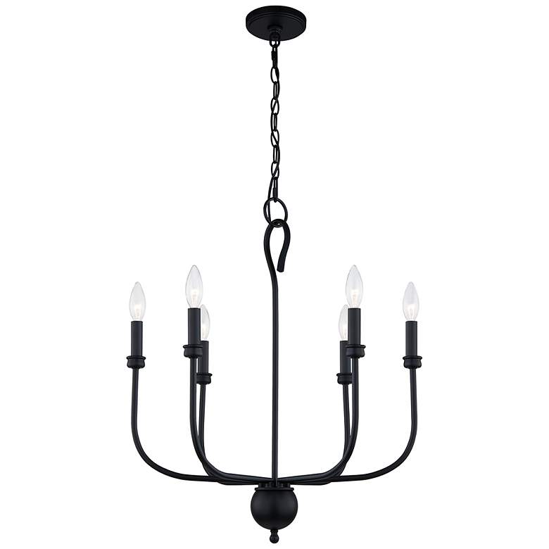 Image 1 Blanche 22W 26H 6 Light Black Chandelier