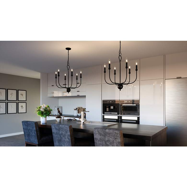 Image 6 Blanche 22W 26H 6 Light Black Chandelier more views