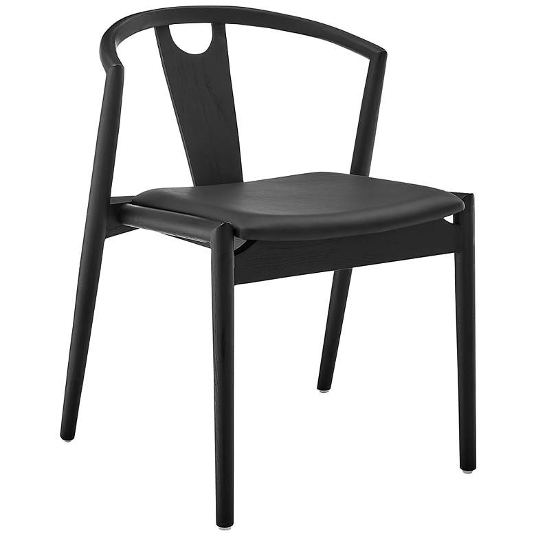 Image 1 Blanche Black Wood Side Chair with Black Seat