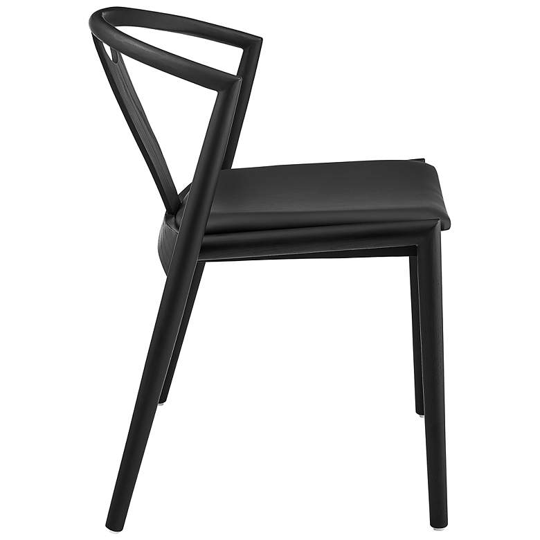 Image 5 Blanche Black Wood Side Chair with Black Seat more views