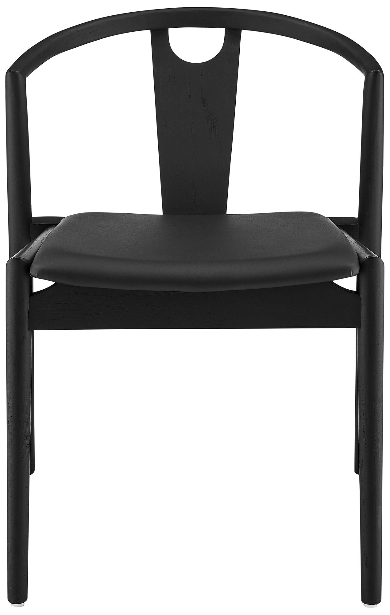Blanche Black Wood Side Chair with Black Seat