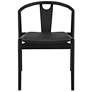 Blanche Black Wood Side Chair with Black Seat