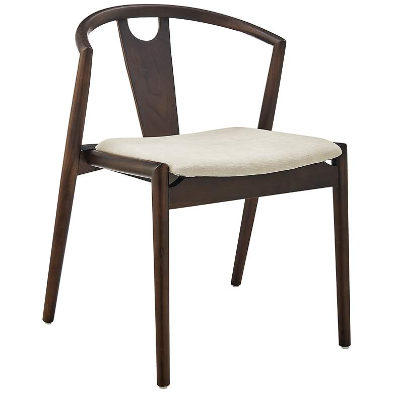 Image 1 Blanche Black Wood Side Chair with Natural Fabric