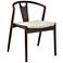 Blanche Black Wood Side Chair with Natural Fabric