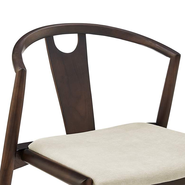 Image 3 Blanche Black Wood Side Chair with Natural Fabric more views