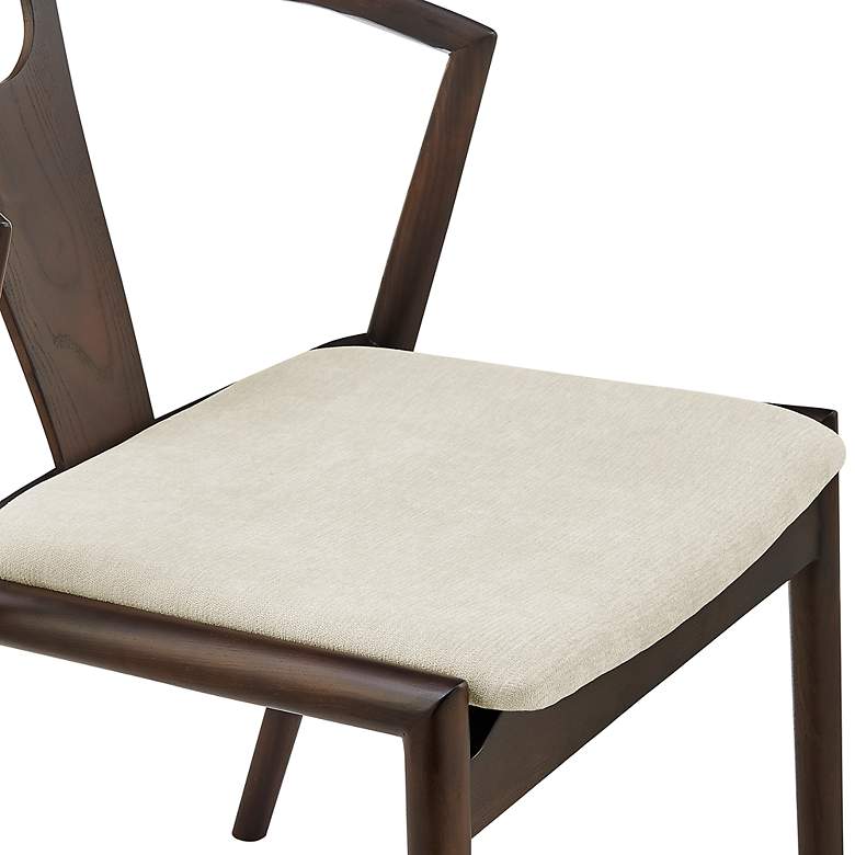 Image 4 Blanche Black Wood Side Chair with Natural Fabric more views