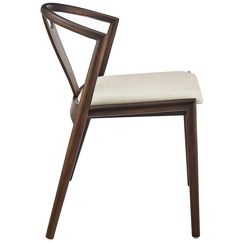 Image 5 Blanche Black Wood Side Chair with Natural Fabric more views