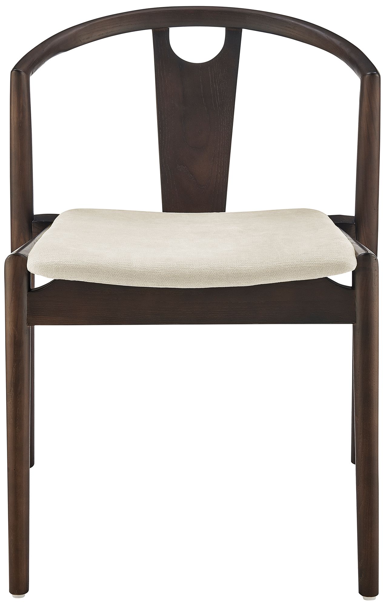 Blanche Black Wood Side Chair with Natural Fabric