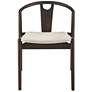 Blanche Black Wood Side Chair with Natural Fabric