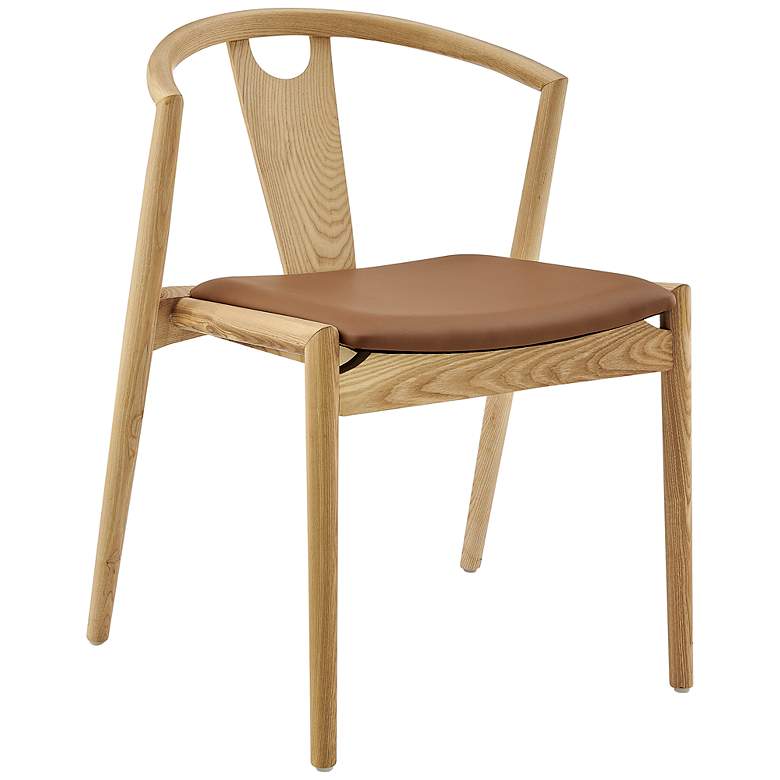 Image 1 Blanche Natural Wood Side Chair with Tan Seat