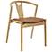 Blanche Natural Wood Side Chair with Tan Seat