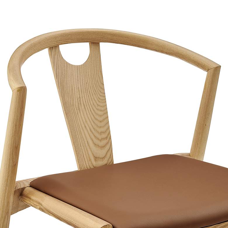 Image 3 Blanche Natural Wood Side Chair with Tan Seat more views