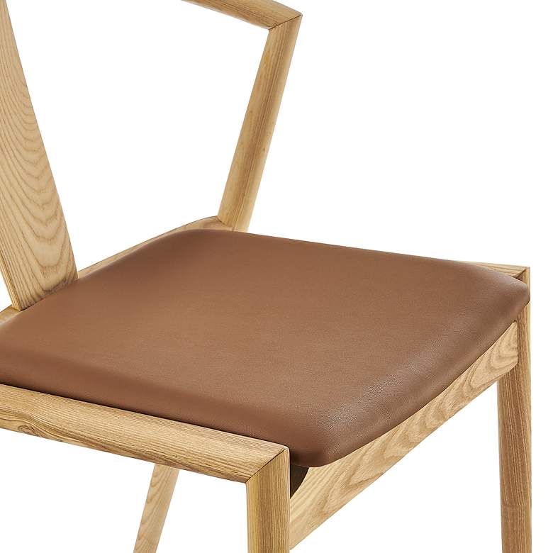 Image 4 Blanche Natural Wood Side Chair with Tan Seat more views