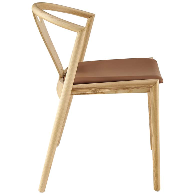 Image 5 Blanche Natural Wood Side Chair with Tan Seat more views