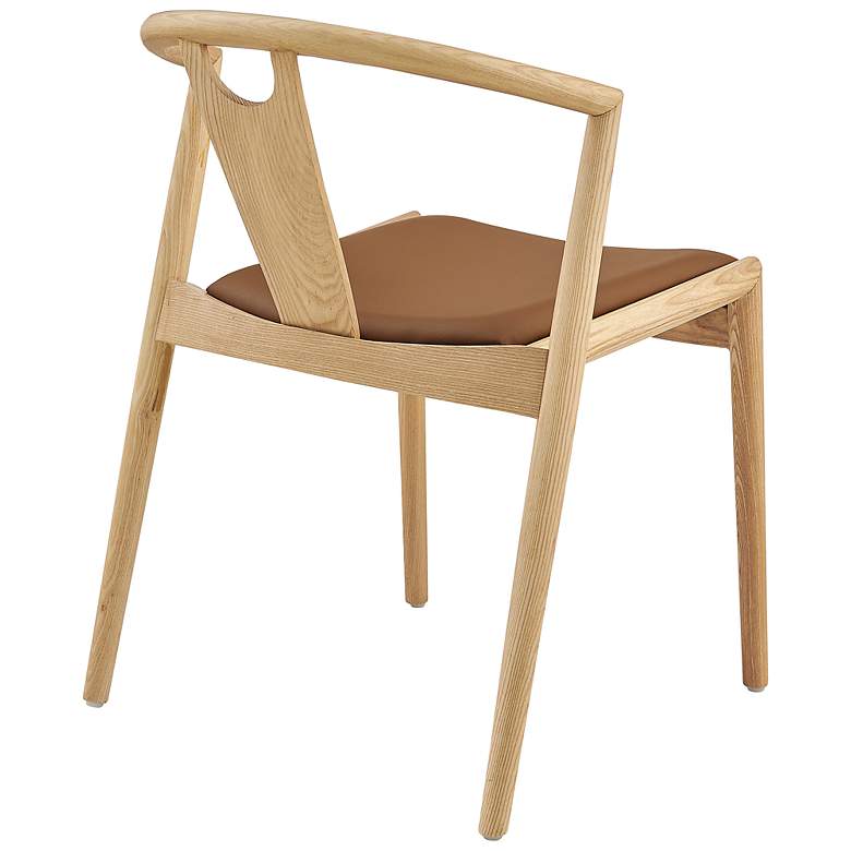 Image 6 Blanche Natural Wood Side Chair with Tan Seat more views