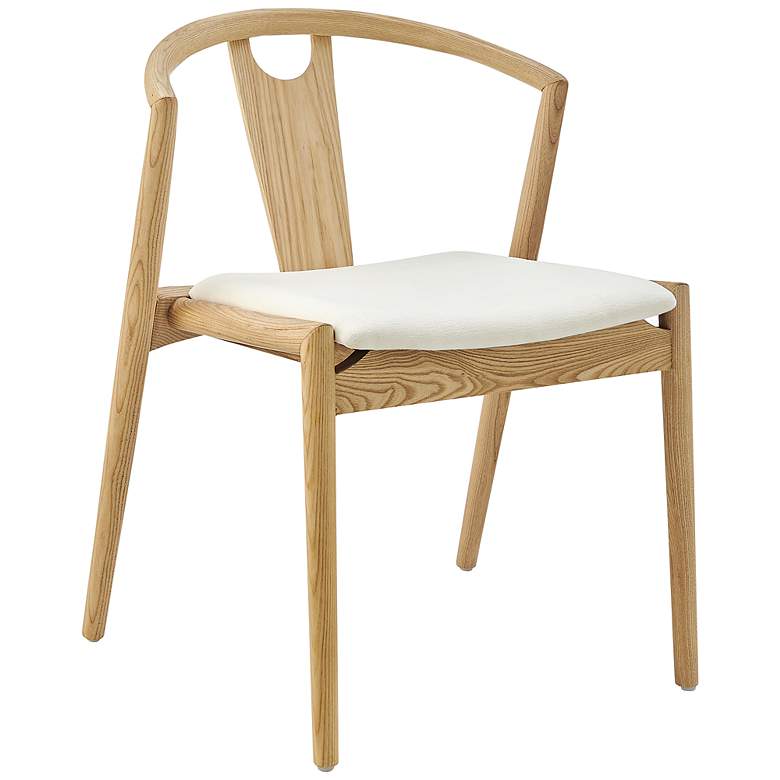 Image 1 Blanche Natural Wood Side Chair with White Seat
