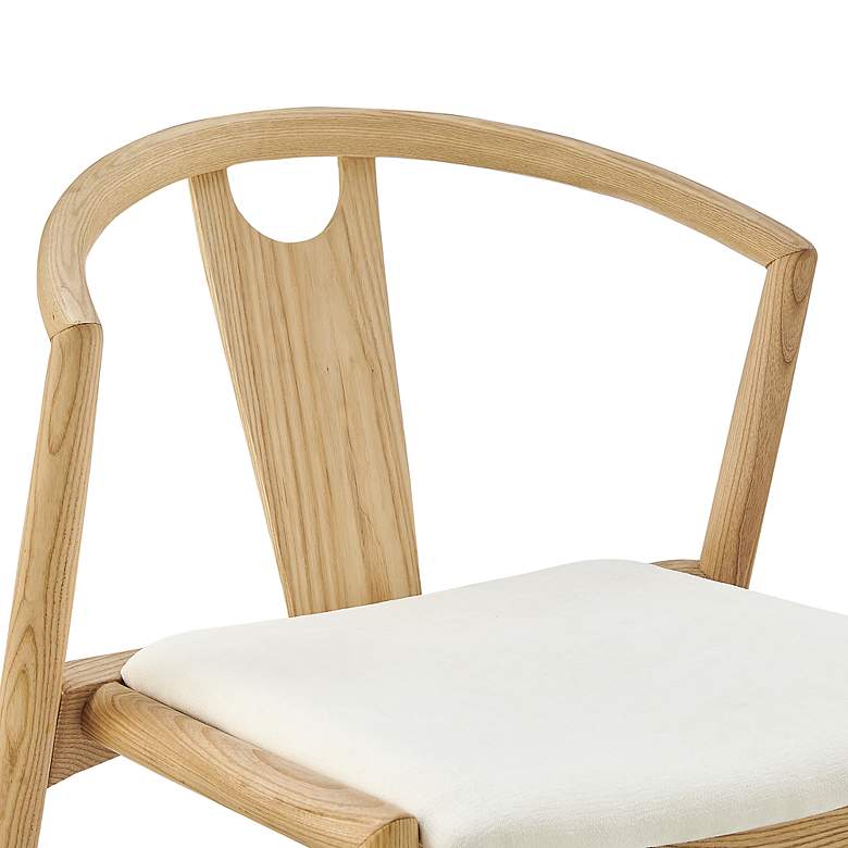 Image 3 Blanche Natural Wood Side Chair with White Seat more views