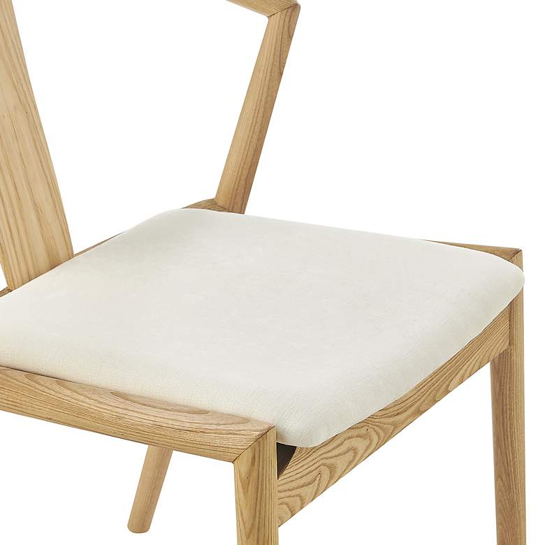 Image 4 Blanche Natural Wood Side Chair with White Seat more views
