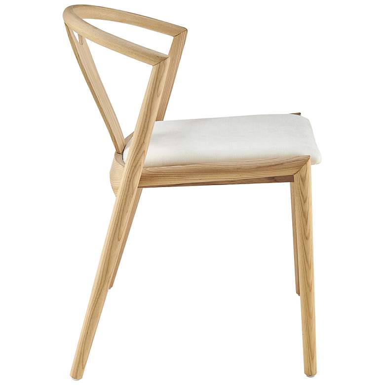 Image 5 Blanche Natural Wood Side Chair with White Seat more views