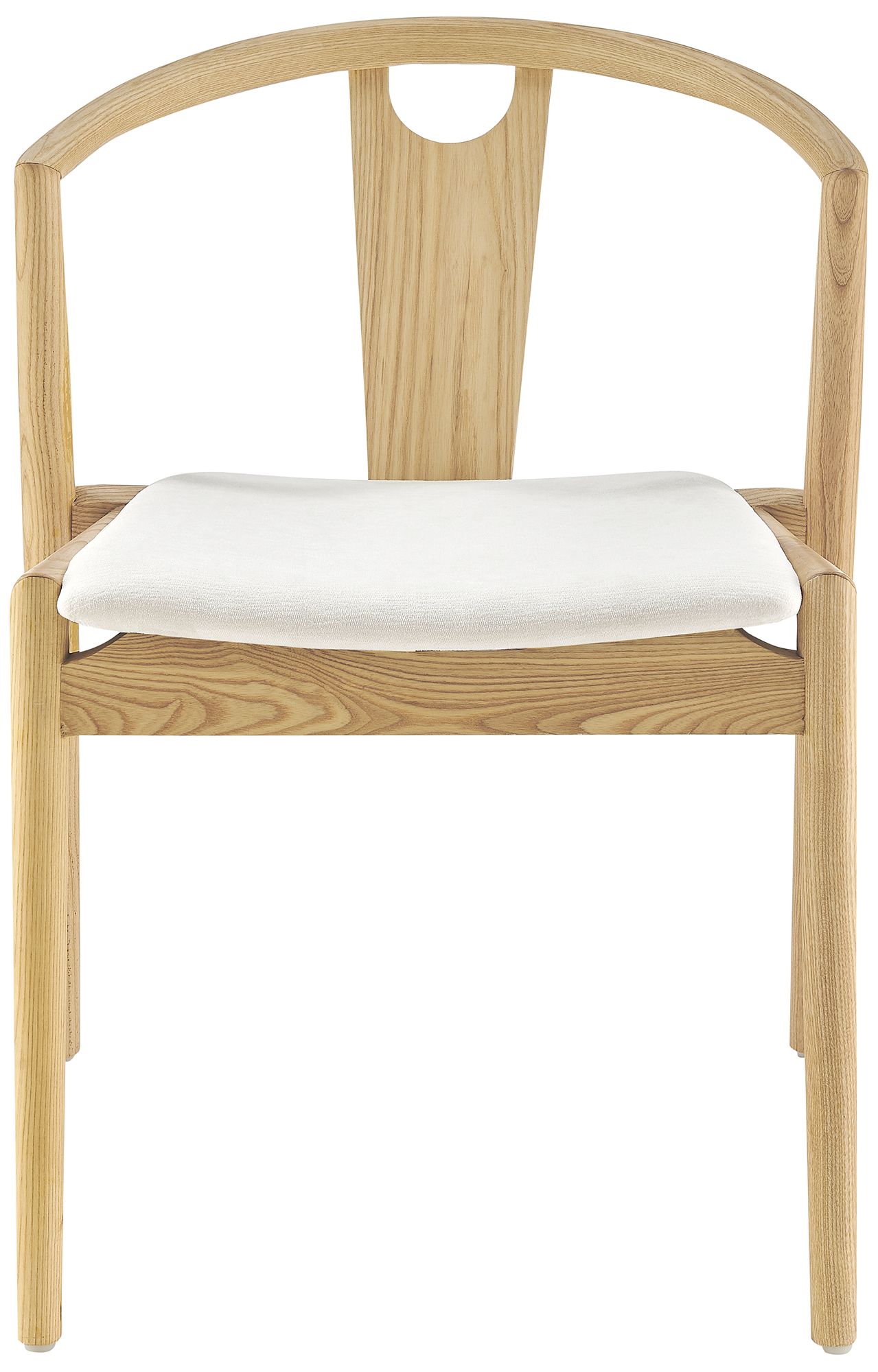 Blanche Natural Wood Side Chair with White Seat